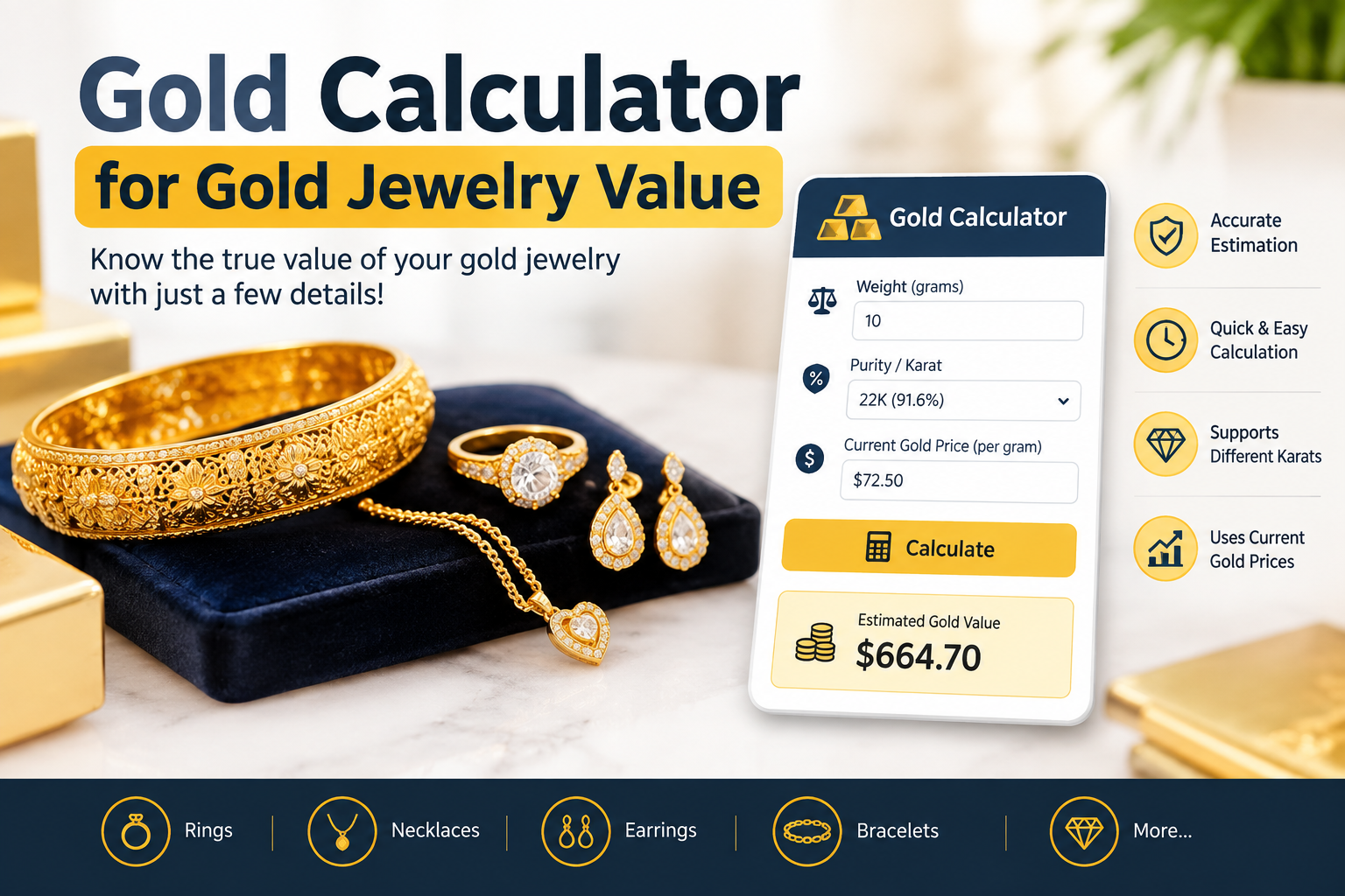 Gold Calculator for Gold Jewelry Value