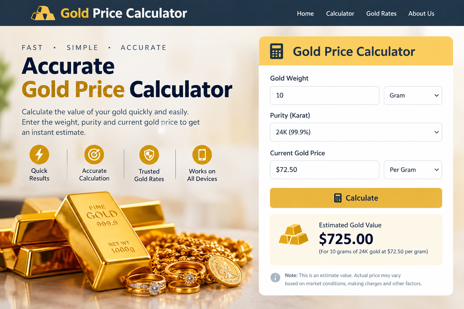 Accurate Gold Price Calculator
