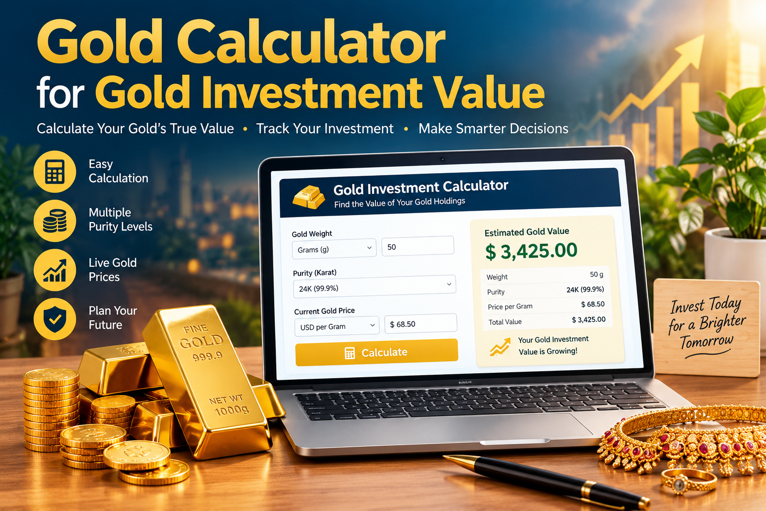 Gold Calculator for Gold Investment Value
